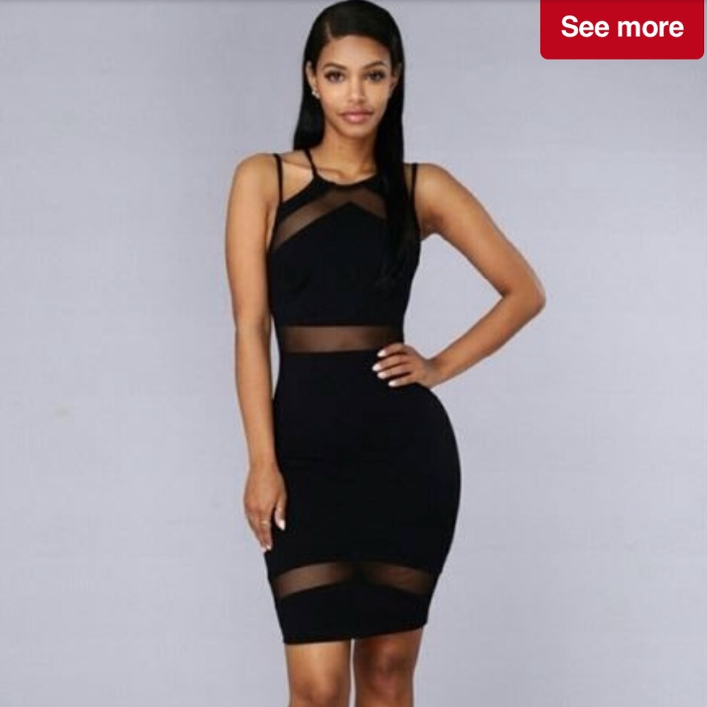 Black mesh dress
